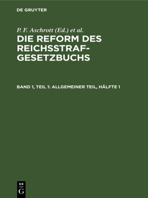 cover image of Allgemeiner Teil, Hälfte 1